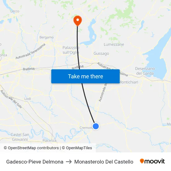 Gadesco-Pieve Delmona to Monasterolo del Castello map