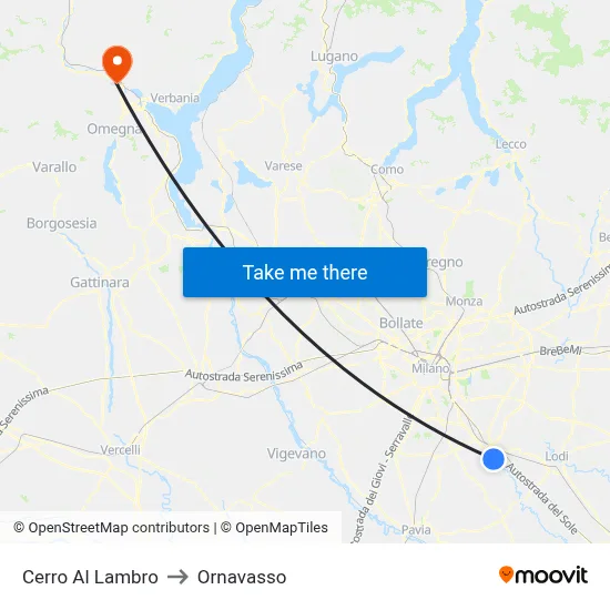 Cerro Al Lambro to Ornavasso map