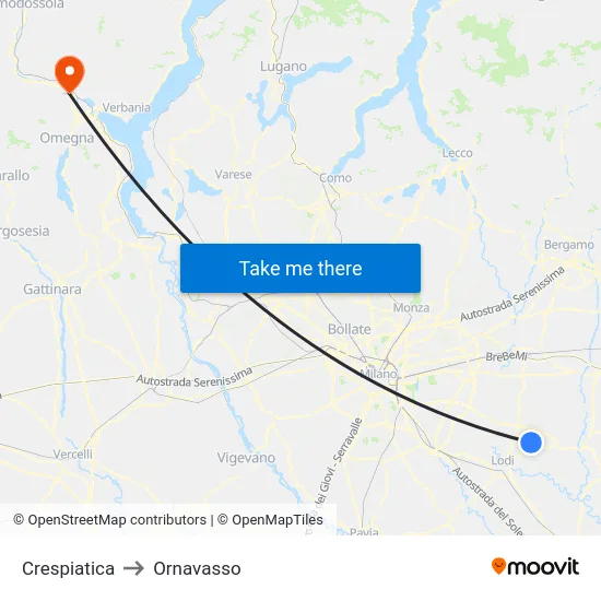 Crespiatica to Ornavasso map