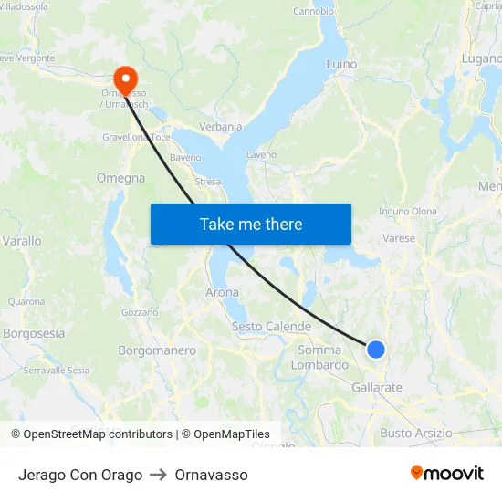 Jerago con Orago to Ornavasso map