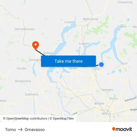 Torno to Ornavasso map