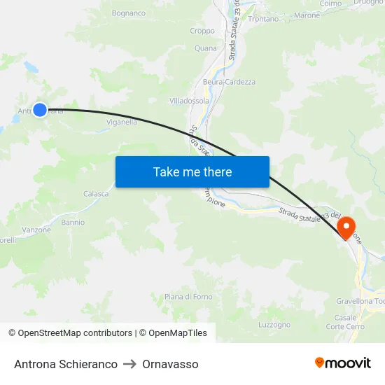 Antrona Schieranco to Ornavasso map