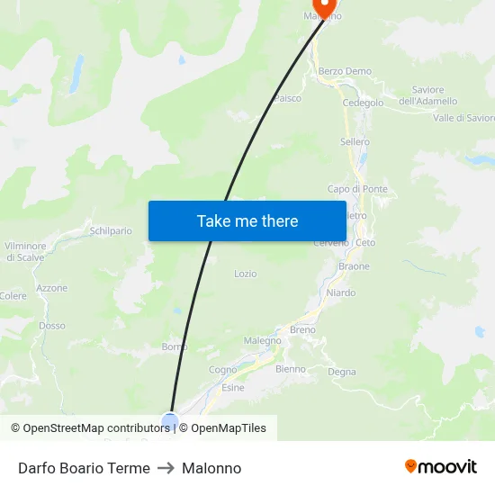 Darfo Boario Terme to Malonno map