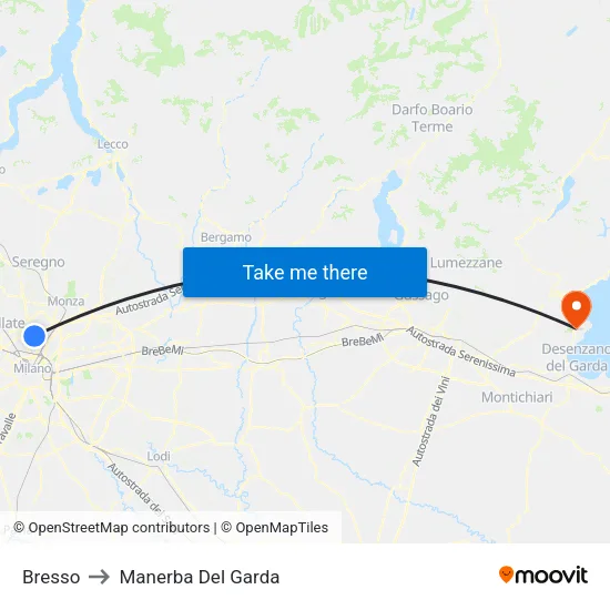 Bresso to Manerba Del Garda map