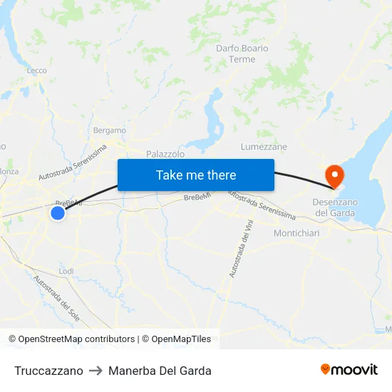 Truccazzano to Manerba Del Garda map