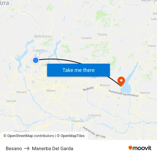 Besano to Manerba Del Garda map