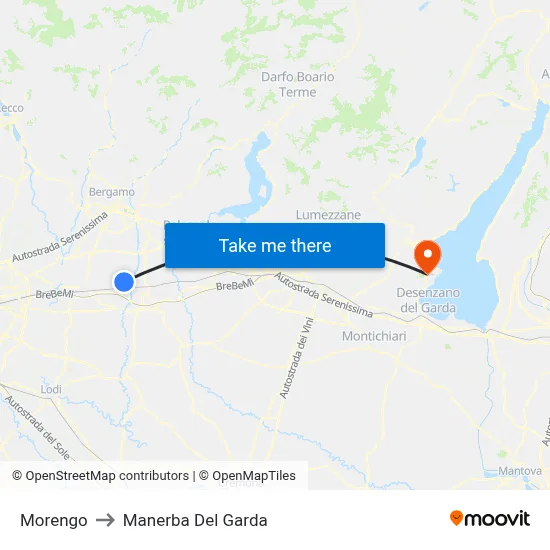 Morengo to Manerba Del Garda map