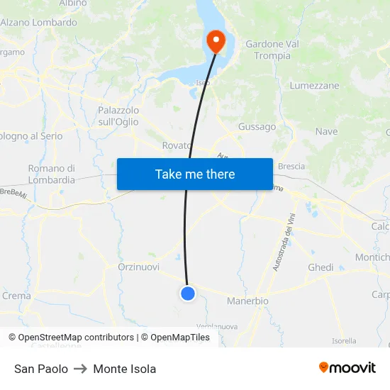 San Paolo to Monte Isola map