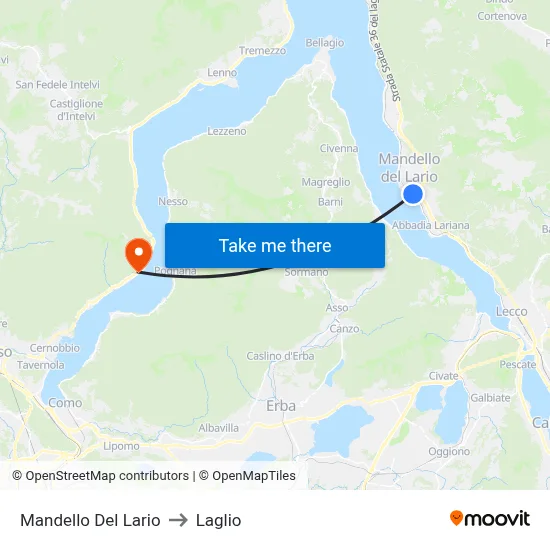 Mandello Del Lario to Laglio map