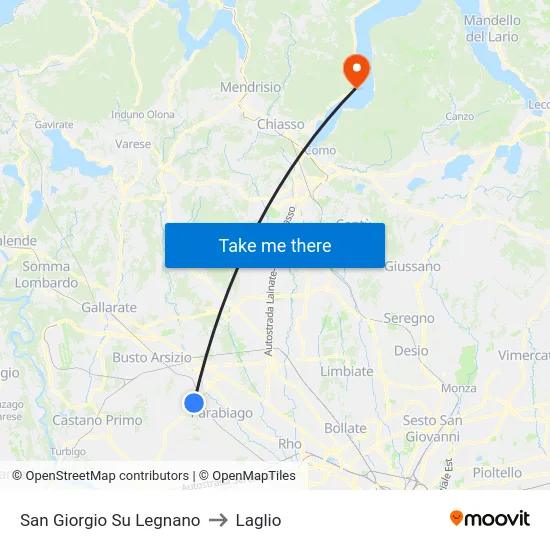 San Giorgio Su Legnano to Laglio map