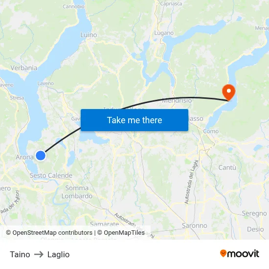 Taino to Laglio map
