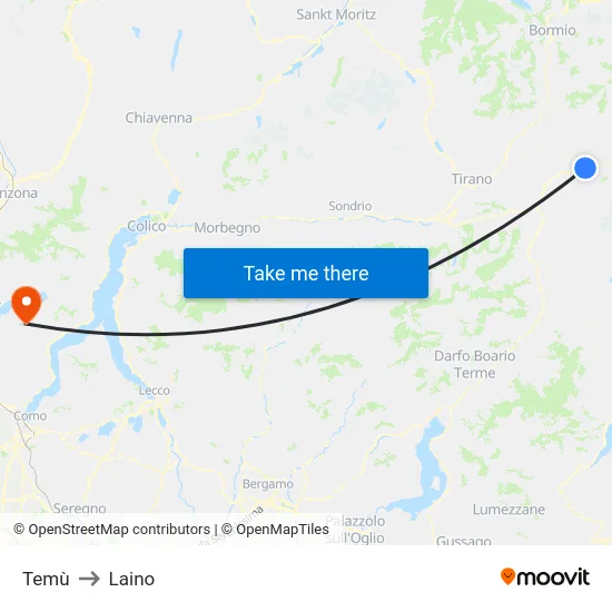 Temù to Laino map