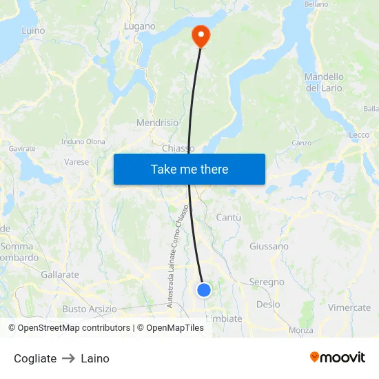 Cogliate to Laino map