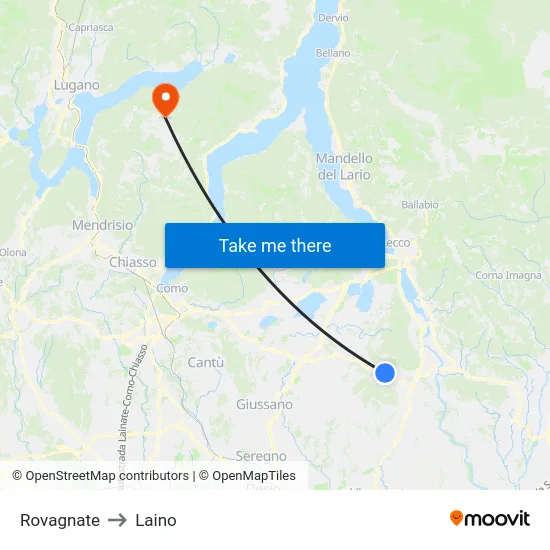 Rovagnate to Laino map