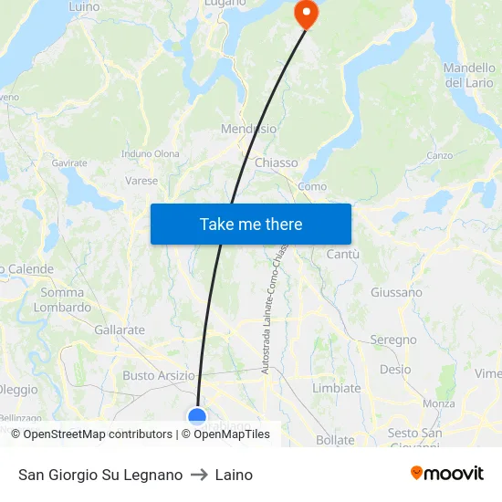 San Giorgio Su Legnano to Laino map