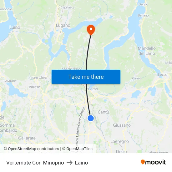 Vertemate Con Minoprio to Laino map