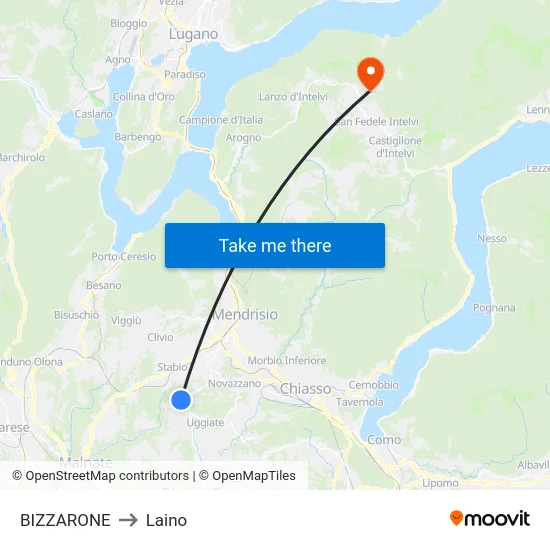 BIZZARONE to Laino map