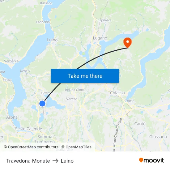 Travedona-Monate to Laino map