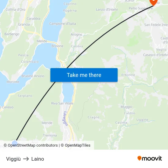 Viggiù to Laino map