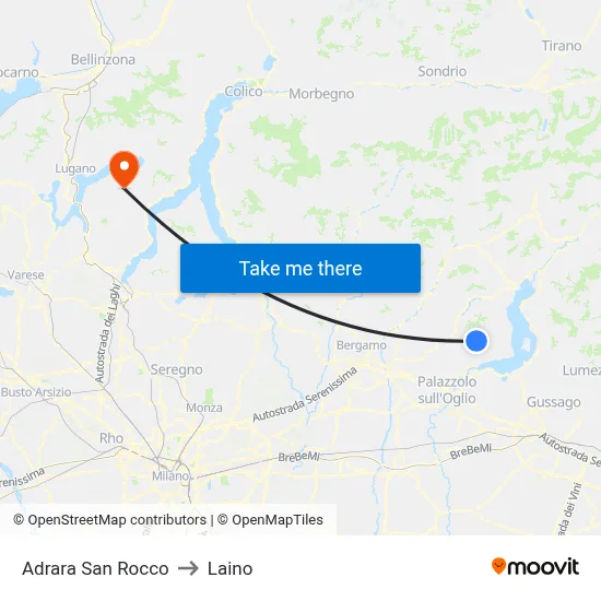 Adrara San Rocco to Laino map