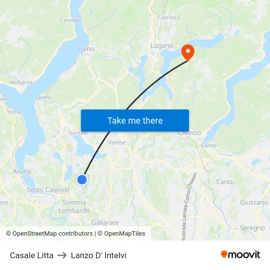 Casale Litta to Lanzo d'Intelvi map