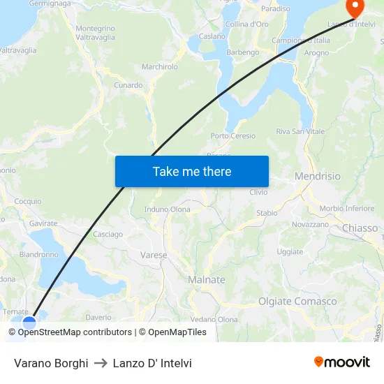 Varano Borghi to Lanzo d'Intelvi map