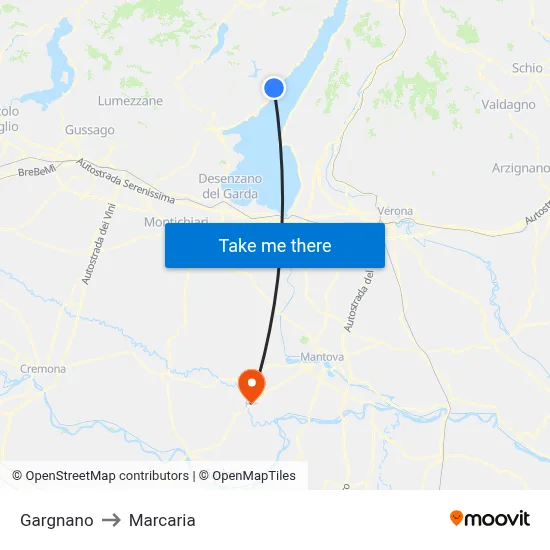 Gargnano to Marcaria map