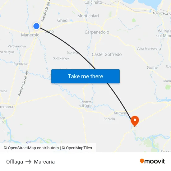 Offlaga to Marcaria map