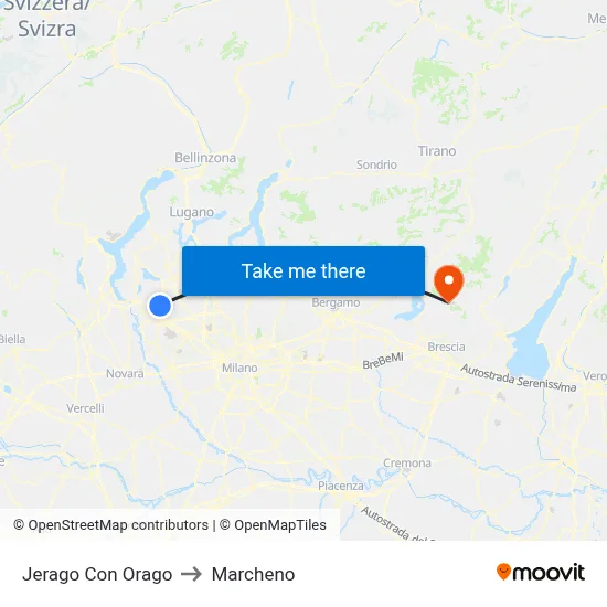 Jerago con Orago to Marcheno map