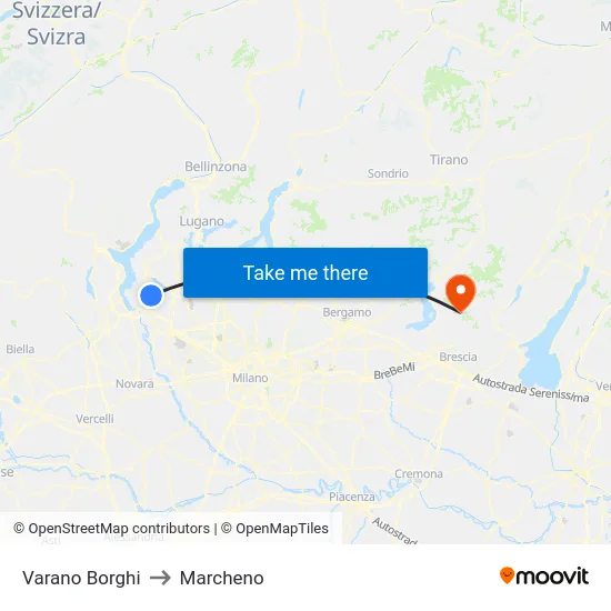 Varano Borghi to Marcheno map