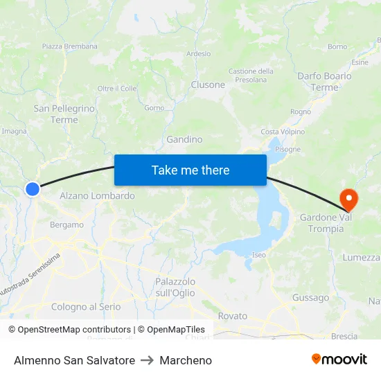 Almenno San Salvatore to Marcheno map