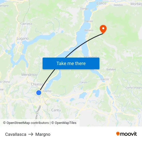 Cavallasca to Margno map
