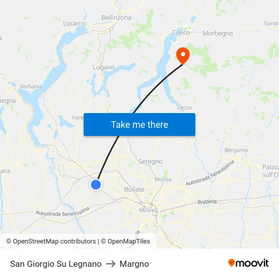 San Giorgio Su Legnano to Margno map