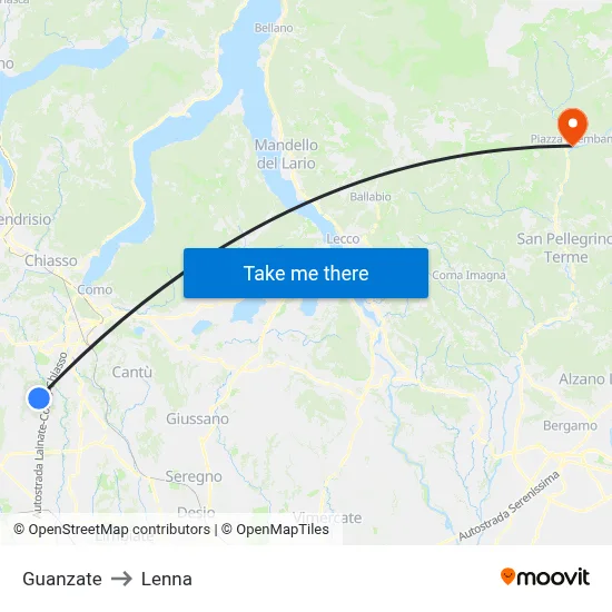 Guanzate to Lenna map