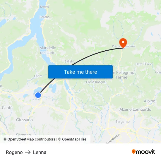 Rogeno to Lenna map