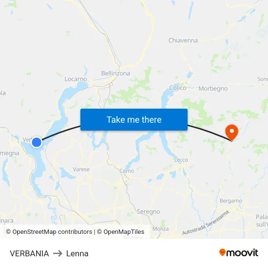 VERBANIA to Lenna map