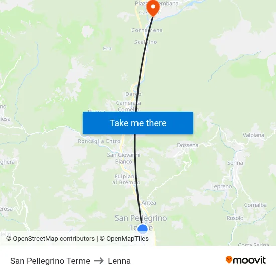 San Pellegrino Terme to Lenna map
