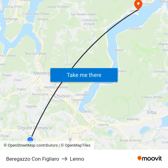 Beregazzo Con Figliaro to Lenno map