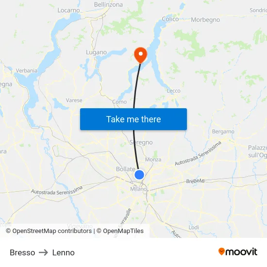 Bresso to Lenno map