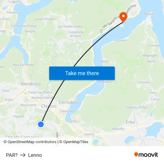 Parre to Lenno map