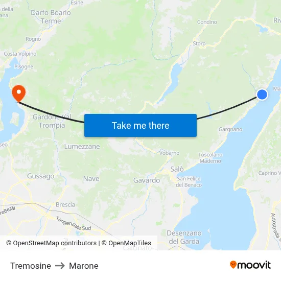 Tremosine to Marone map