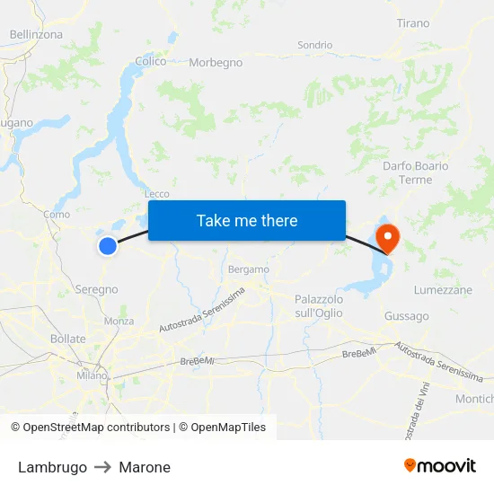 Lambrugo to Marone map