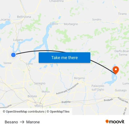 Besano to Marone map