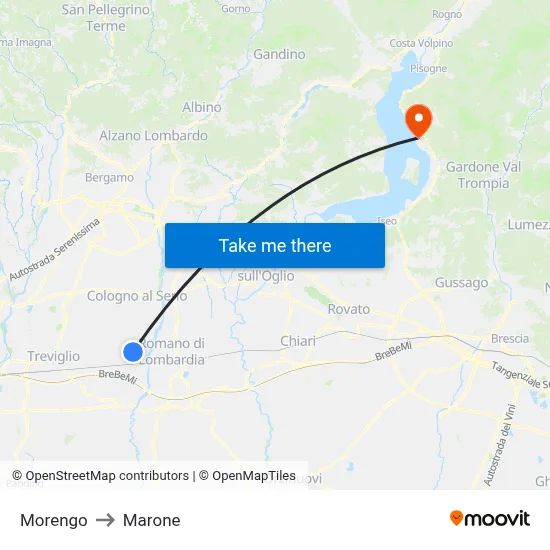 Morengo to Marone map