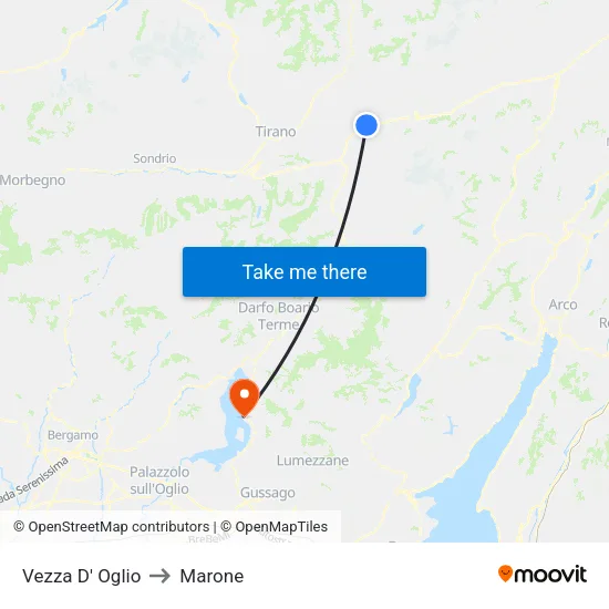 Vezza D' Oglio to Marone map