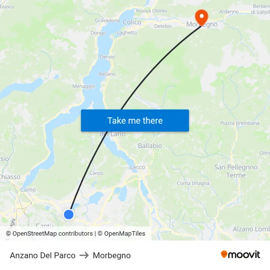 Anzano Del Parco to Morbegno map