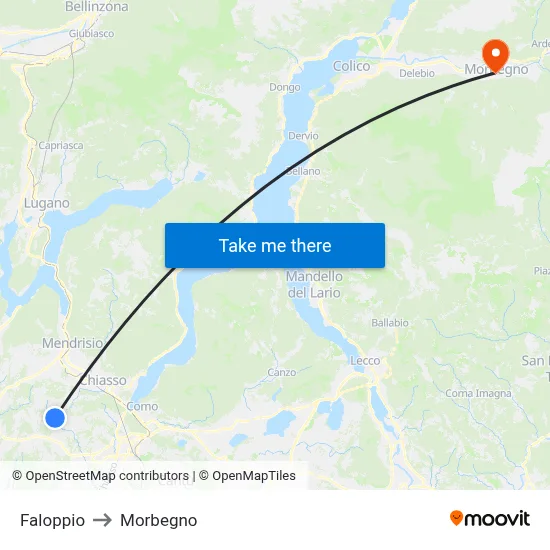 Faloppio to Morbegno map