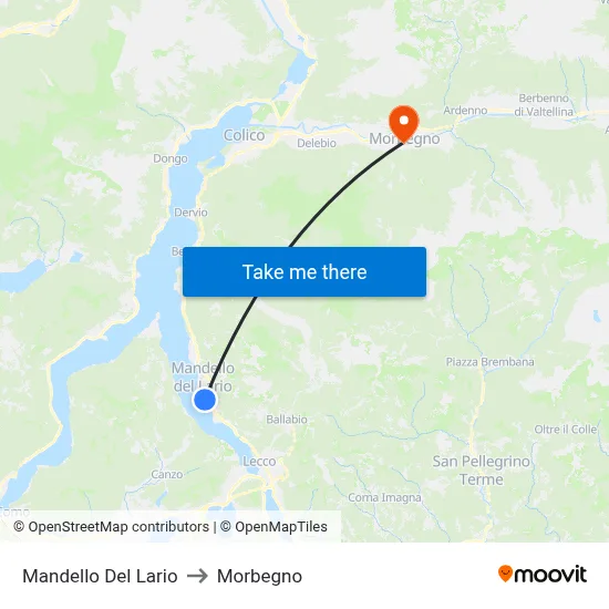 Mandello Del Lario to Morbegno map