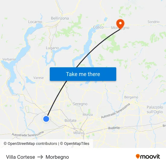Villa Cortese to Morbegno map