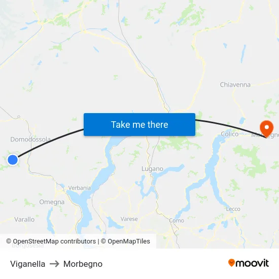 Viganella to Morbegno map